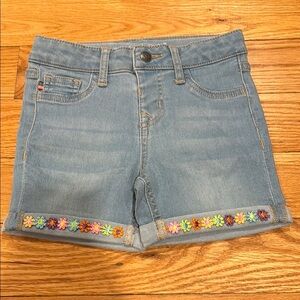 girls flower denim shorts